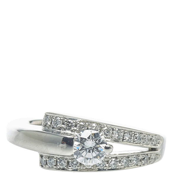 Pt900 プラチナ ダイヤ0.303ct ダイヤ0.18ct リング 指輪 レディース 10号 【中古】