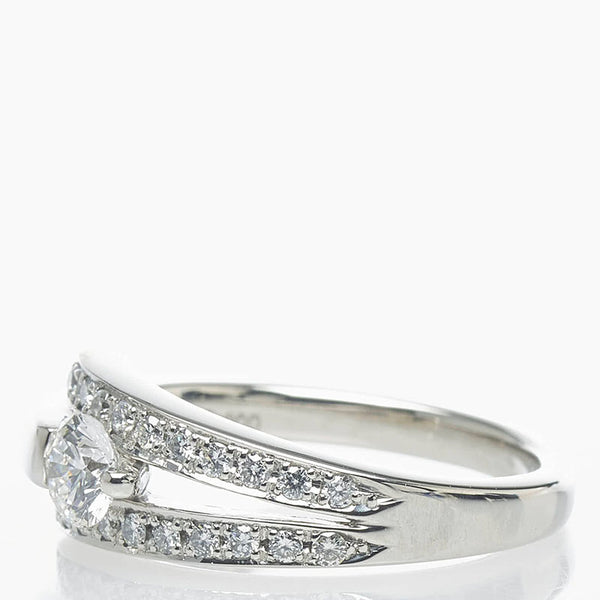 Pt900 プラチナ ダイヤ0.303ct ダイヤ0.18ct リング 指輪 レディース 10号 【中古】