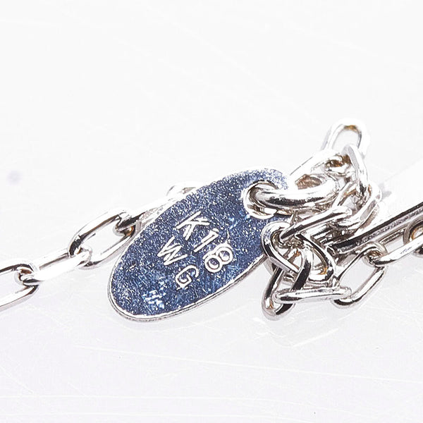 ノーブランド K18WG ホワイトゴールド ダイヤ0.08ct 馬蹄 ペンダント ネックレス レディース no brand 【中古】
