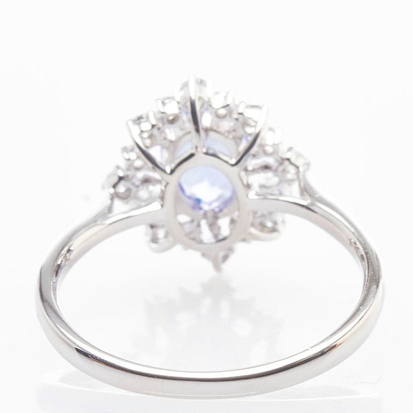Pt950 プラチナ タンザナイト0.734ct ダイヤ0.28ct リング 指輪 レディース 11.5号 【中古】