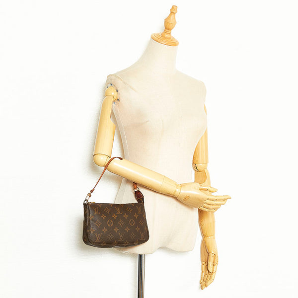 ルイ ヴィトン モノグラム ポシェット アクセソワール アクセサリーポーチ M51980 ブラウン PVC レザー レディース LOUIS VUITTON 【中古】