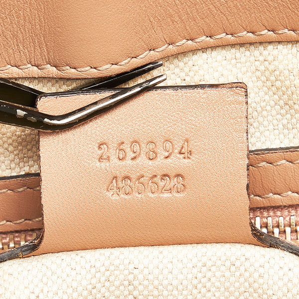 グッチ GGキャンバス ハンドバッグ ショルダーバッグ 2WAY 269894 ベージュ ピンク キャンバス レザー レディース GUCCI 【中古】