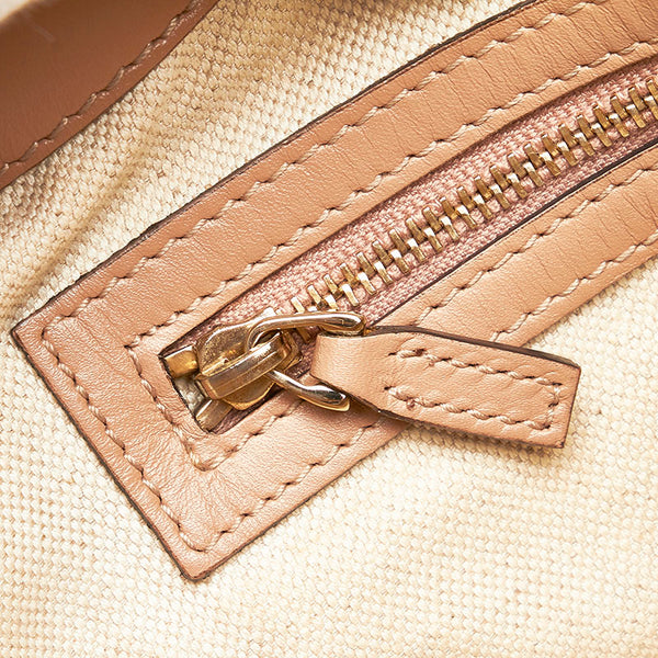 グッチ GGキャンバス ハンドバッグ ショルダーバッグ 2WAY 269894 ベージュ ピンク キャンバス レザー レディース GUCCI 【中古】