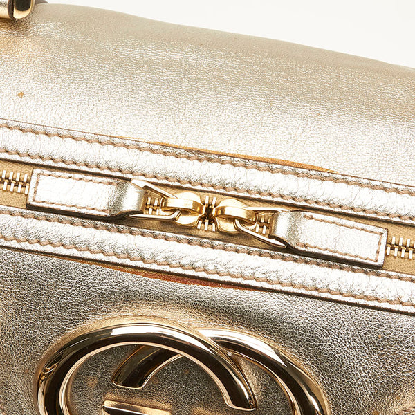 グッチ ソーホー インターロッキングG ハンドバッグ ボストンバッグ 170010 ゴールド レザー レディース GUCCI 【中古】