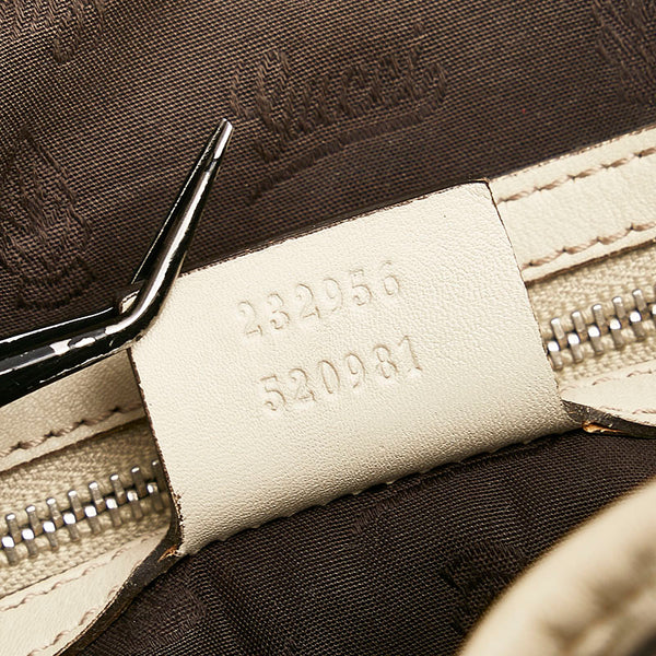 グッチ グッチシマ GGツインズ ハンドバッグ トートバッグ 232956 ベージュ ホワイト レザー レディース GUCCI 【中古】