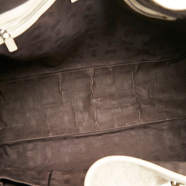 グッチ グッチシマ GGツインズ ハンドバッグ トートバッグ 232956 ベージュ ホワイト レザー レディース GUCCI 【中古】