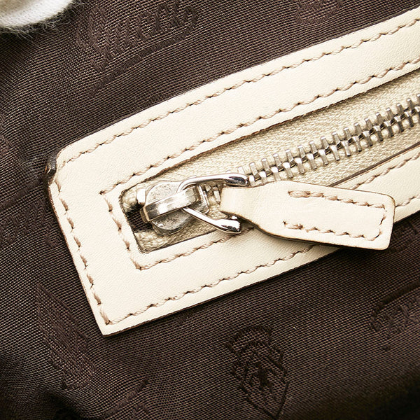 グッチ グッチシマ GGツインズ ハンドバッグ トートバッグ 232956 ベージュ ホワイト レザー レディース GUCCI 【中古】