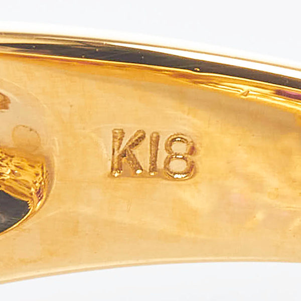 ノーブランド K18YG イエローゴールド ルビー ダイヤ0.69ct リング 指輪 レディース no brand 10.5号 【中古】