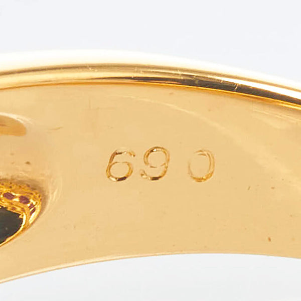 ノーブランド K18YG イエローゴールド ルビー ダイヤ0.69ct リング 指輪 レディース no brand 10.5号 【中古】