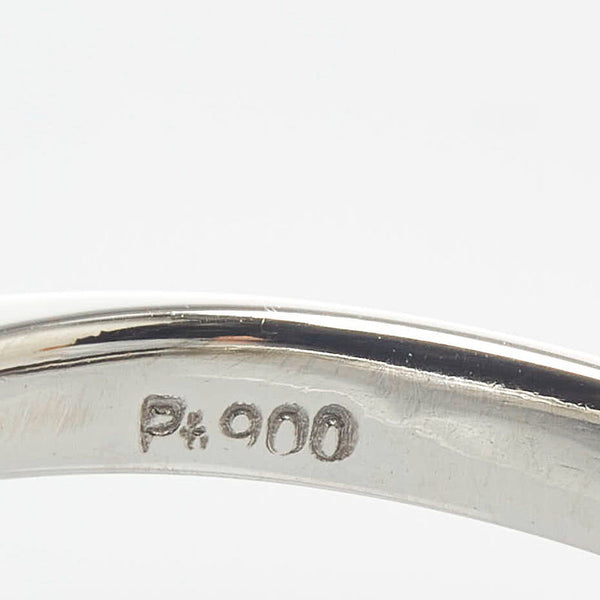 Pt900 プラチナ ダイヤ0.38ct ダイヤ0.40ct フラワー リング 指輪 レディース 9号 【中古】