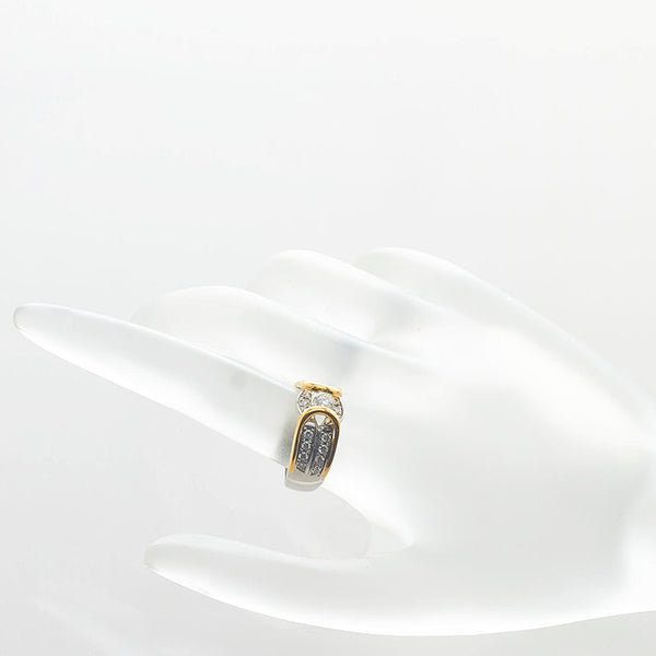 ノーブランド Pt900 プラチナ K18YG イエローゴールド コンビ ダイヤ0.55ct リング 指輪 レディース no brand 12.5号 【中古】