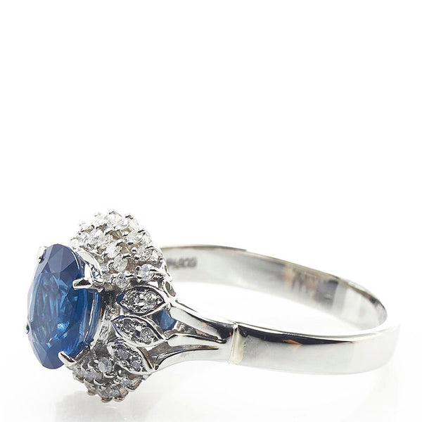 Pt900 プラチナ サファイア2.30ct ダイヤ0.30ct リング 指輪 レディース 17号 【中古】