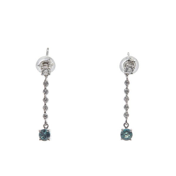 Pt900 プラチナ アレキサンドライト0.35ct ダイヤ0.26ct ピアス レディース 【中古】