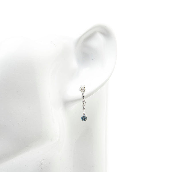 Pt900 プラチナ アレキサンドライト0.35ct ダイヤ0.26ct ピアス レディース 【中古】