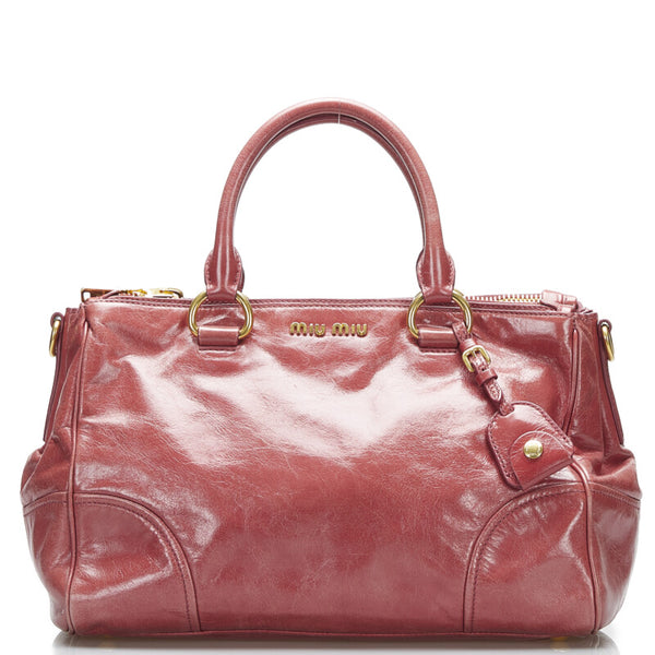 ミュウミュウ ハンドバッグ ショルダーバッグ 2WAY RN1127 ピンク レザー レディース MIUMIU 【中古】