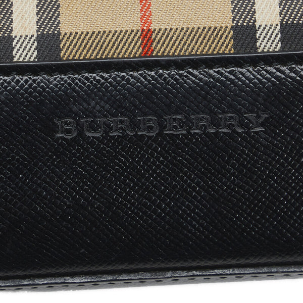 バーバリー ノバチェック  シャドーホース ハンドバッグ ブラウン ブラック キャンバス レザー レディース BURBERRY 【中古】