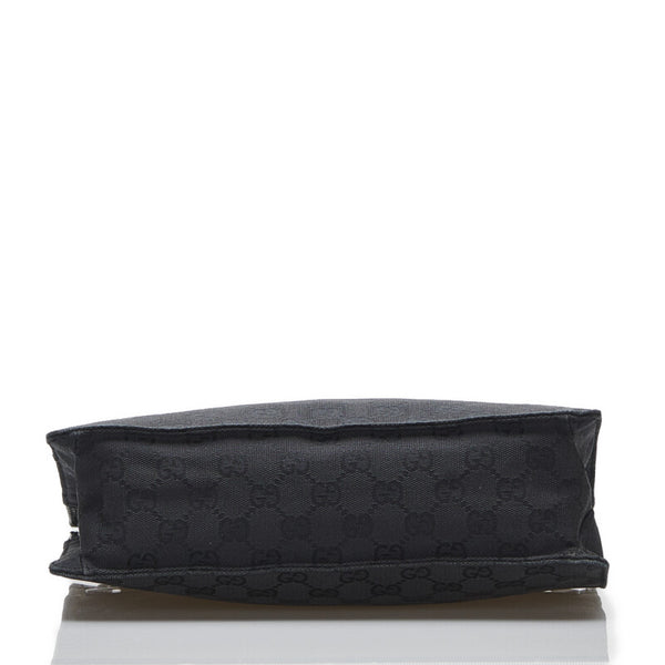 グッチ GGキャンバス 斜め掛け ショルダーバッグ 120814 ブラック キャンバス レザー レディース GUCCI 【中古】