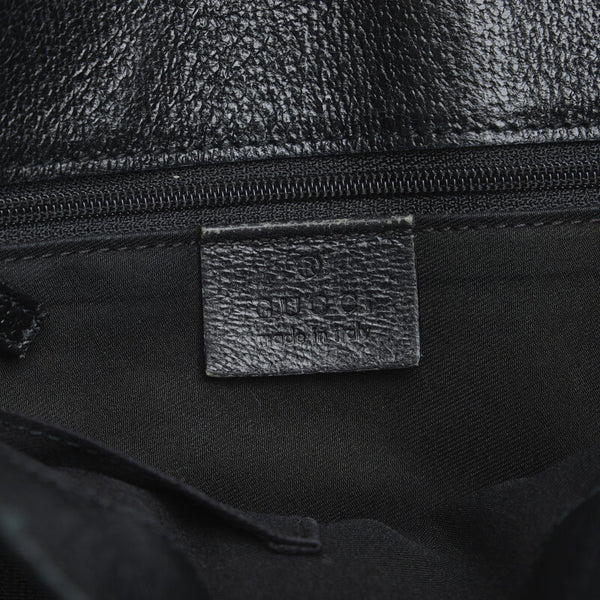 グッチ GGキャンバス 斜め掛け ショルダーバッグ 120814 ブラック キャンバス レザー レディース GUCCI 【中古】