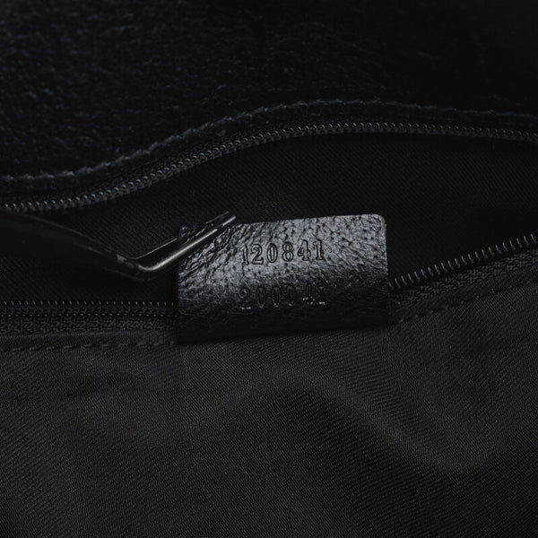 グッチ GGキャンバス 斜め掛け ショルダーバッグ 120814 ブラック キャンバス レザー レディース GUCCI 【中古】