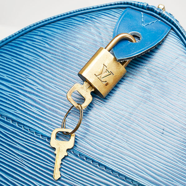 ルイ ヴィトン エピ スピーディ35 ボストンバッグ ハンドバッグ M42995 トレドブルー レザー レディース LOUIS VUITTON 【中古】