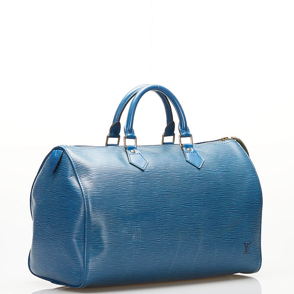 ルイ ヴィトン エピ スピーディ35 ボストンバッグ ハンドバッグ M42995 トレドブルー レザー レディース LOUIS VUITTON 【中古】