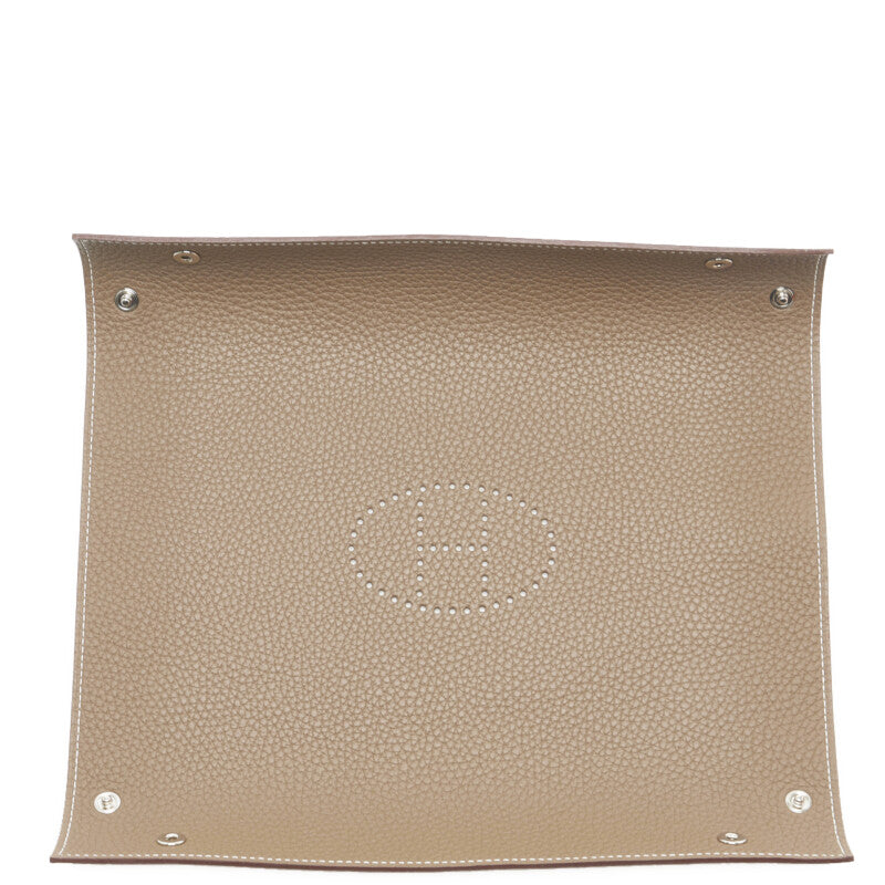 エルメス ヴィドポッシュ Hロゴ 小物入れ ジュエリートレイ ブラウン レザー レディース HERMES 【中古】