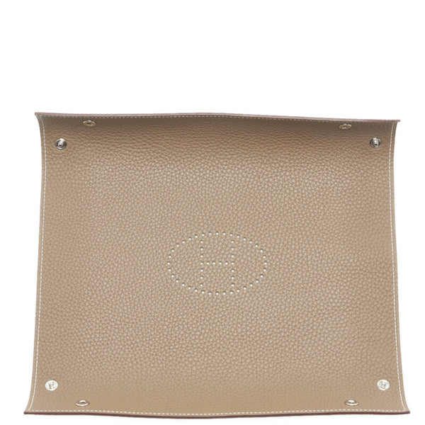 エルメス ヴィドポッシュ Hロゴ 小物入れ ジュエリートレイ ブラウン レザー レディース HERMES 【中古】