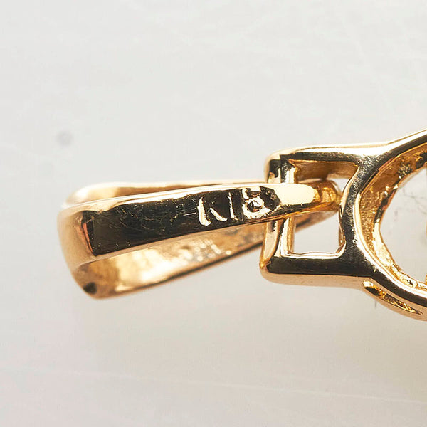 K24IG インゴット K18YG イエローゴールド ダイヤ0.43ct メイプルリーフ 5ドル金貨 1/10OZ エリザベスⅡ世 ペンダントトップ レディース 【中古】