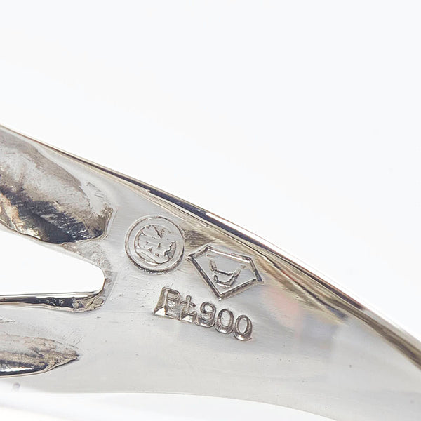 Pt900 プラチナ ダイヤ0.06ct 蛇 スネーク リング 指輪 レディース 11号 【中古】
