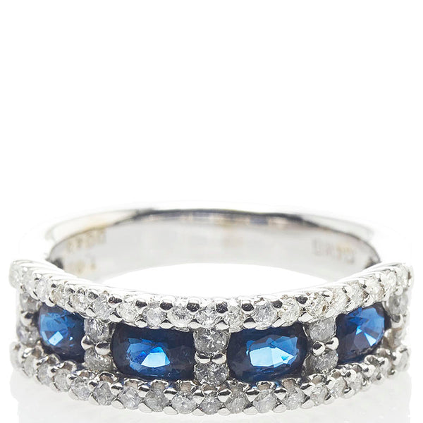 Pt900 プラチナ K18YG イエローゴールド コンビ ダイヤ0.50ct リング 指輪 レディース 10.5号 【中古】