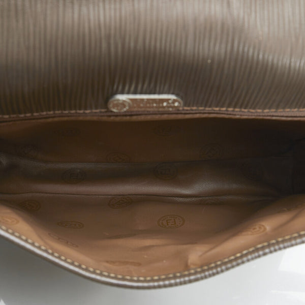 フェンディ ズッキーノ 斜め掛け ショルダーバッグ ブラウン PVC レザー レディース FENDI 【中古】