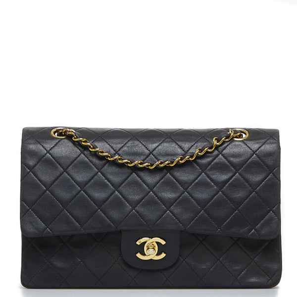 シャネル マトラッセ ココマーク ダブルフラップ チェーン ショルダーバッグ ブラック ゴールド レザー レディース CHANEL 【中古】