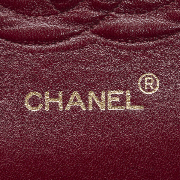 シャネル マトラッセ25 ダブルフラップ チェーン ショルダーバッグ ブラック レザー レディース CHANEL 【中古】