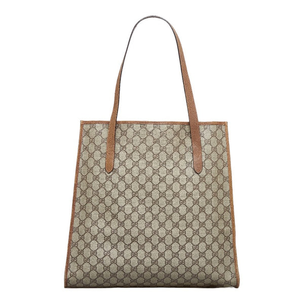グッチ オールドグッチ ハンドバッグ トートバッグ 92.02.998 ベージュ ブラウン PVC レザー レディース GUCCI 【中古】