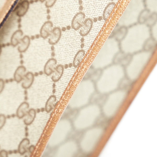 グッチ オールドグッチ ハンドバッグ トートバッグ 92.02.998 ベージュ ブラウン PVC レザー レディース GUCCI 【中古】