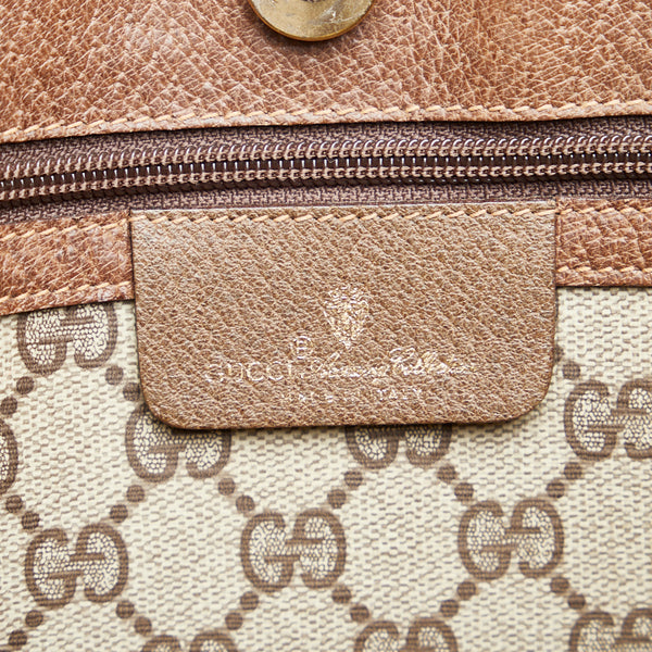 グッチ オールドグッチ ハンドバッグ トートバッグ 92.02.998 ベージュ ブラウン PVC レザー レディース GUCCI 【中古】