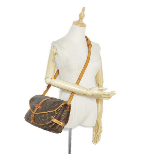 ルイ ヴィトン モノグラム ソミュール30 斜めがけ ショルダーバッグ M42256 ブラウン PVC レザー レディース LOUIS VUITTON 【中古】