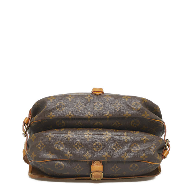 ルイ ヴィトン モノグラム ソミュール30 斜めがけ ショルダーバッグ M42256 ブラウン PVC レザー レディース LOUIS VUITTON 【中古】