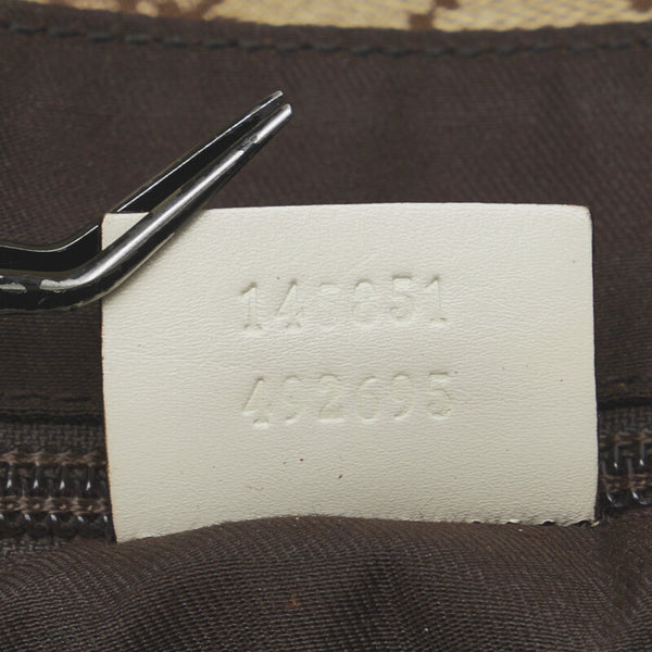グッチ GGキャンバス ウエストバッグ ボディバッグ 145841 ブラウン ホワイト キャンバス レザー レディース GUCCI 【中古】