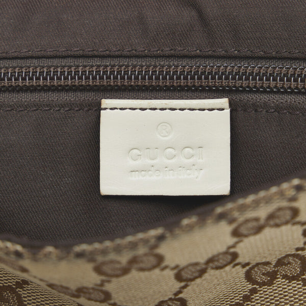 グッチ GGキャンバス ウエストバッグ ボディバッグ 145841 ブラウン ホワイト キャンバス レザー レディース GUCCI 【中古】