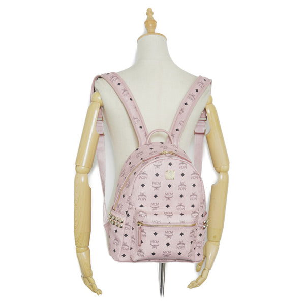 エム シー エム ヴィセトス ロゴグラム リュックサック バックパック 7AVE37 PZ001 ピンク PVC レザー レディース MCM 【中古】
