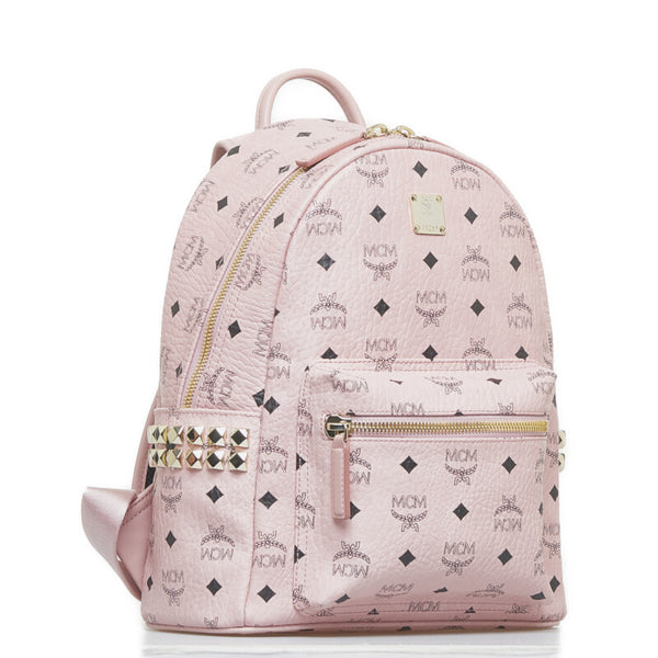 エム シー エム ヴィセトス ロゴグラム リュックサック バックパック 7AVE37 PZ001 ピンク PVC レザー レディース MCM 【中古】