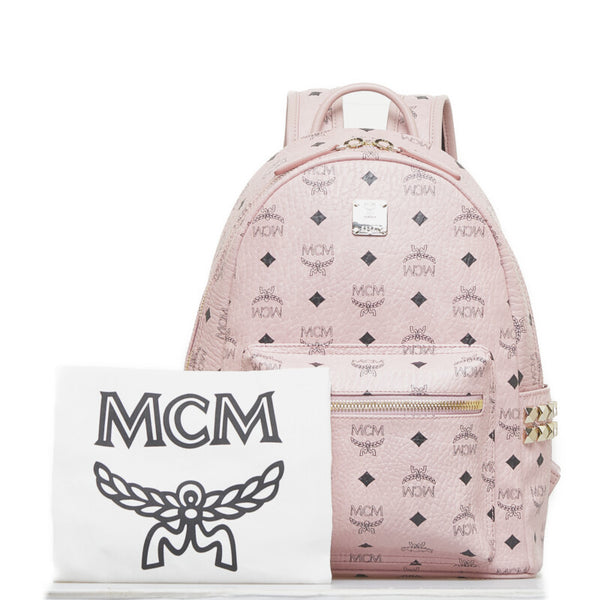 エム シー エム ヴィセトス ロゴグラム リュックサック バックパック 7AVE37 PZ001 ピンク PVC レザー レディース MCM 【中古】