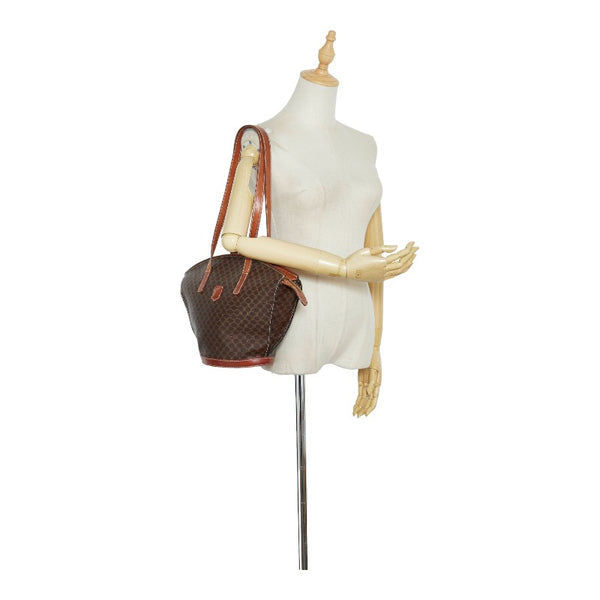 セリーヌ マカダム ハンドバッグ トートバッグ ブラウン PVC レザー レディース CELINE 【中古】