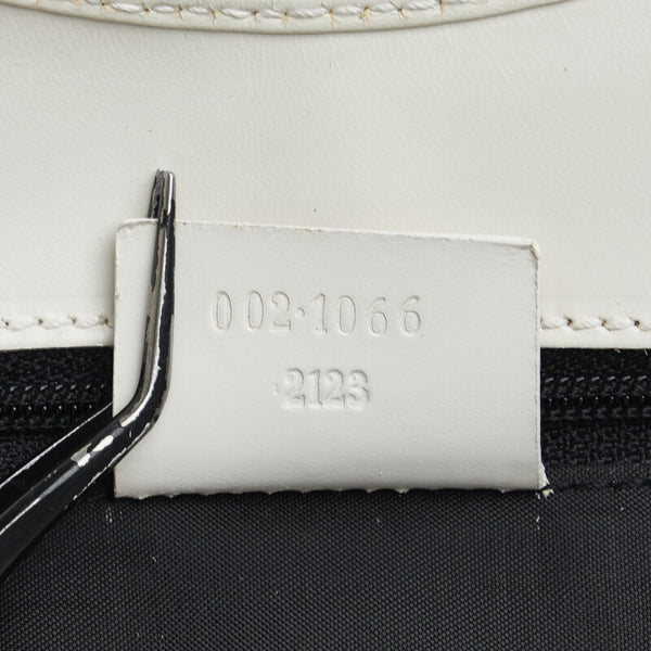 グッチ ジャッキー ハンドバッグ ショルダーバッグ 002-1066 ブラック ホワイト キャンバス レザー レディース GUCCI 【中古】