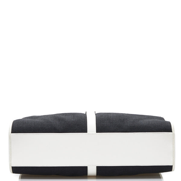 グッチ ジャッキー ハンドバッグ ショルダーバッグ 002-1066 ブラック ホワイト キャンバス レザー レディース GUCCI 【中古】