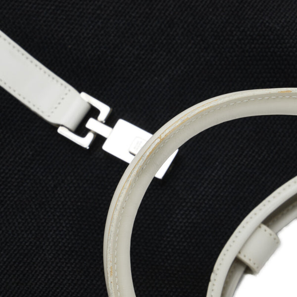 グッチ ジャッキー ハンドバッグ ショルダーバッグ 002-1066 ブラック ホワイト キャンバス レザー レディース GUCCI 【中古】