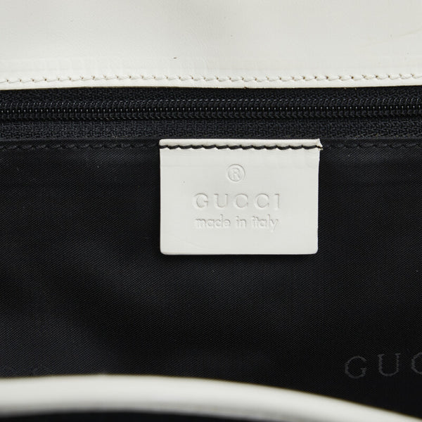 グッチ ジャッキー ハンドバッグ ショルダーバッグ 002-1066 ブラック ホワイト キャンバス レザー レディース GUCCI 【中古】