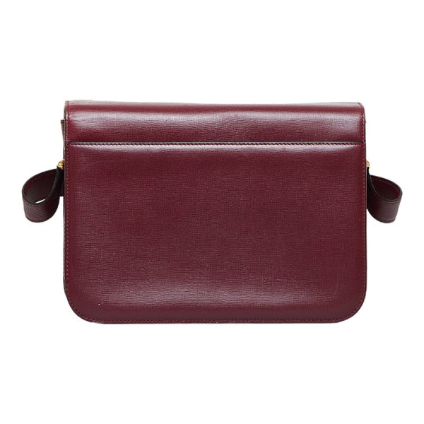カルティエ マストライン 斜め掛け ショルダーバッグ ボルドー レッド レザー レディース CARTIER 【中古】