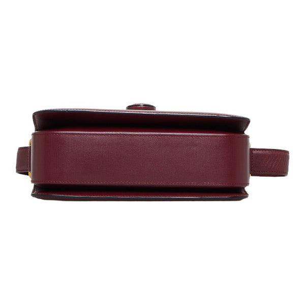 カルティエ マストライン 斜め掛け ショルダーバッグ ボルドー レッド レザー レディース CARTIER 【中古】